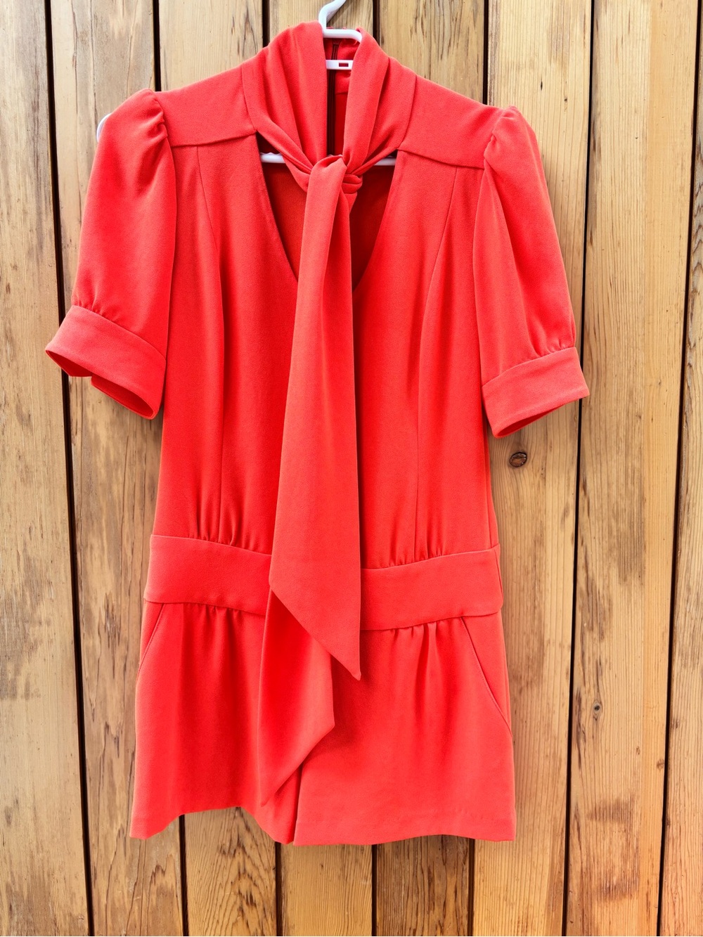 Skaist Taylor Vibrant Orange-Red Romper